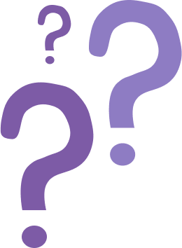 An illustration of purple question marks.